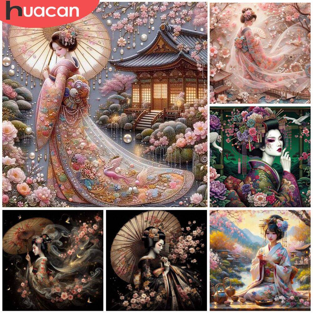 Embroidery Daisy - HUACAN Diamond Embroidery Sale Japanese Women