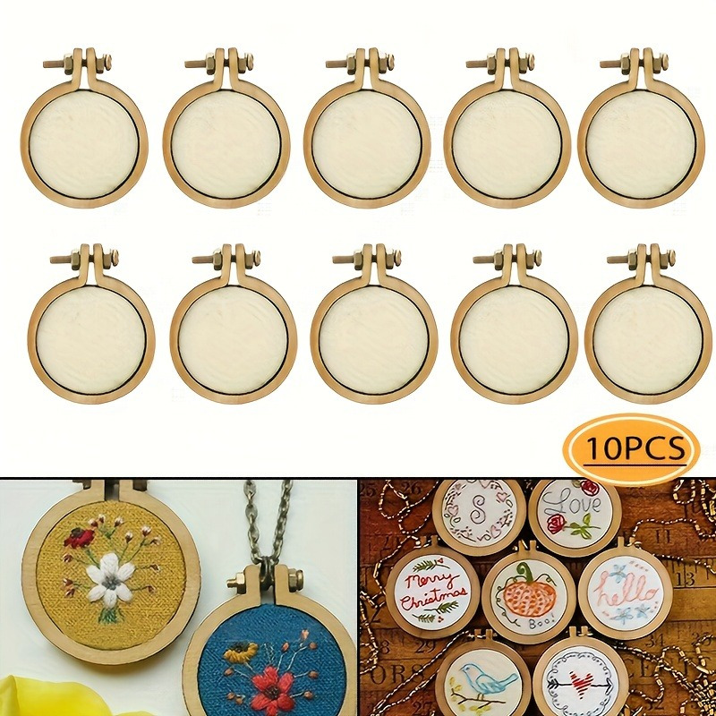 Embroidery Hoop - 10pcs Mini Wooden Embroidery Hoops for