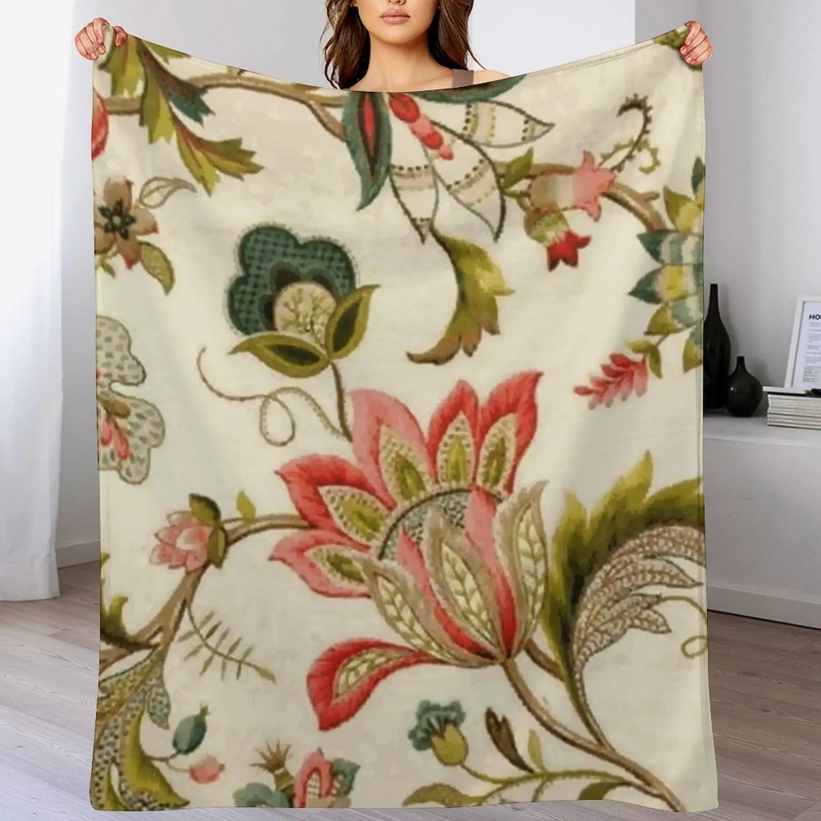 Embroidery Vector - Jacobean Floral Crewel Embroidery Pattern Digital