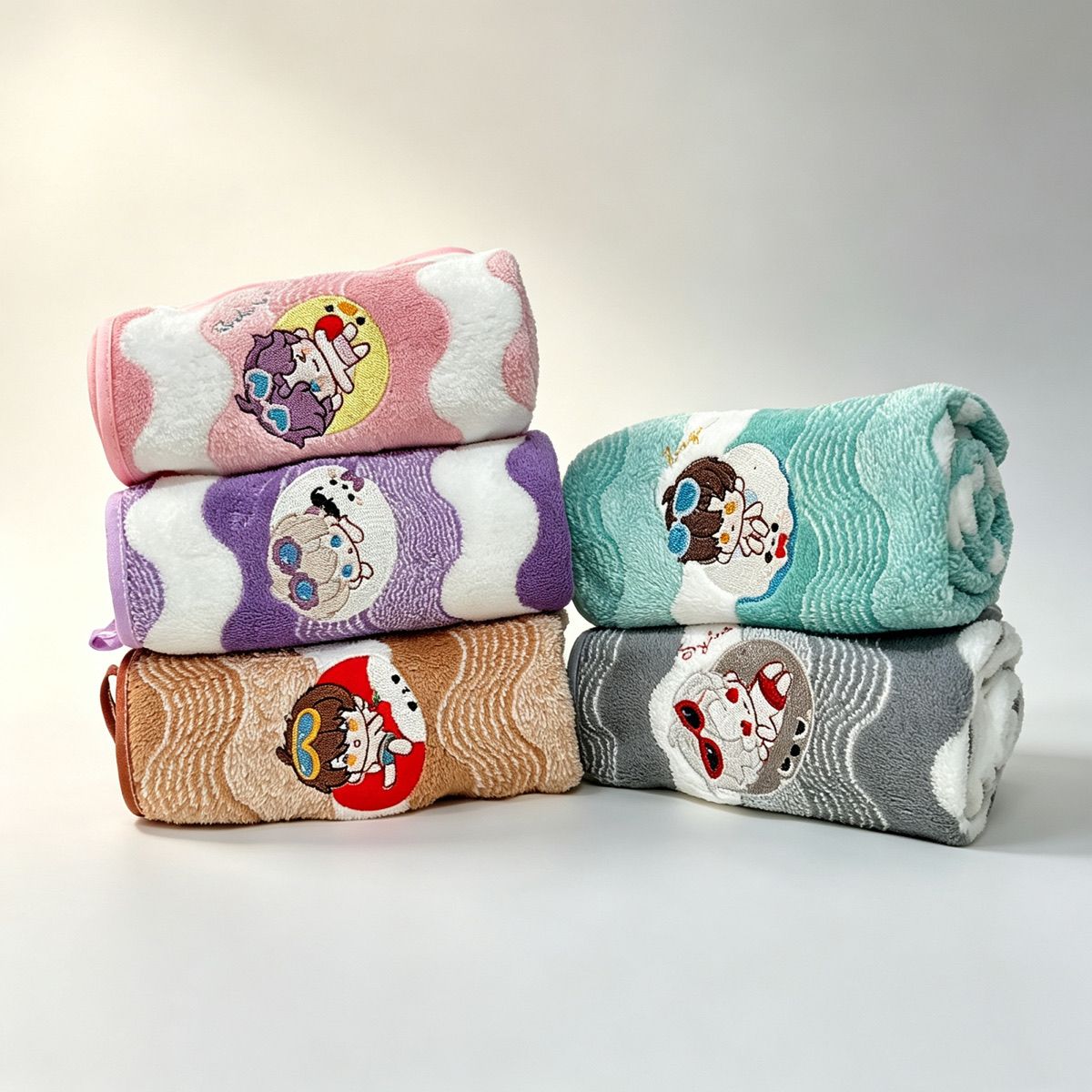 Embroidery Cotton - Anime Love and Deepspace Coral Fleece