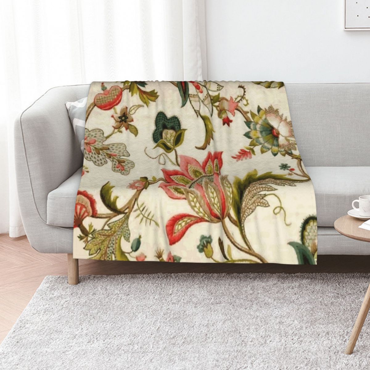 Embroidery Vector - Jacobean Floral Crewel Embroidery Pattern Digital