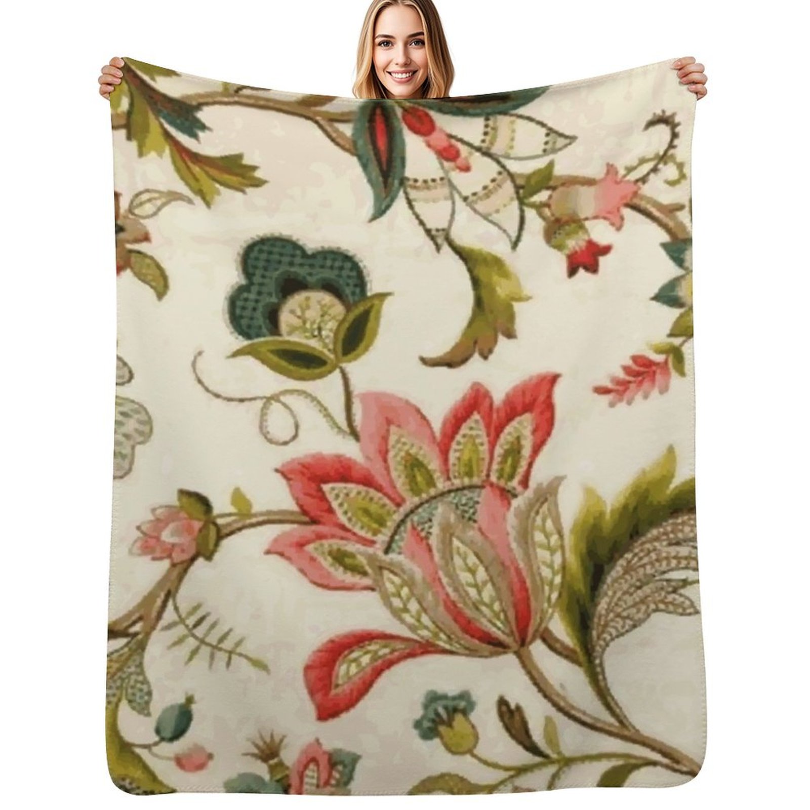 Embroidery Vector - Jacobean Floral Crewel Embroidery Pattern Digital