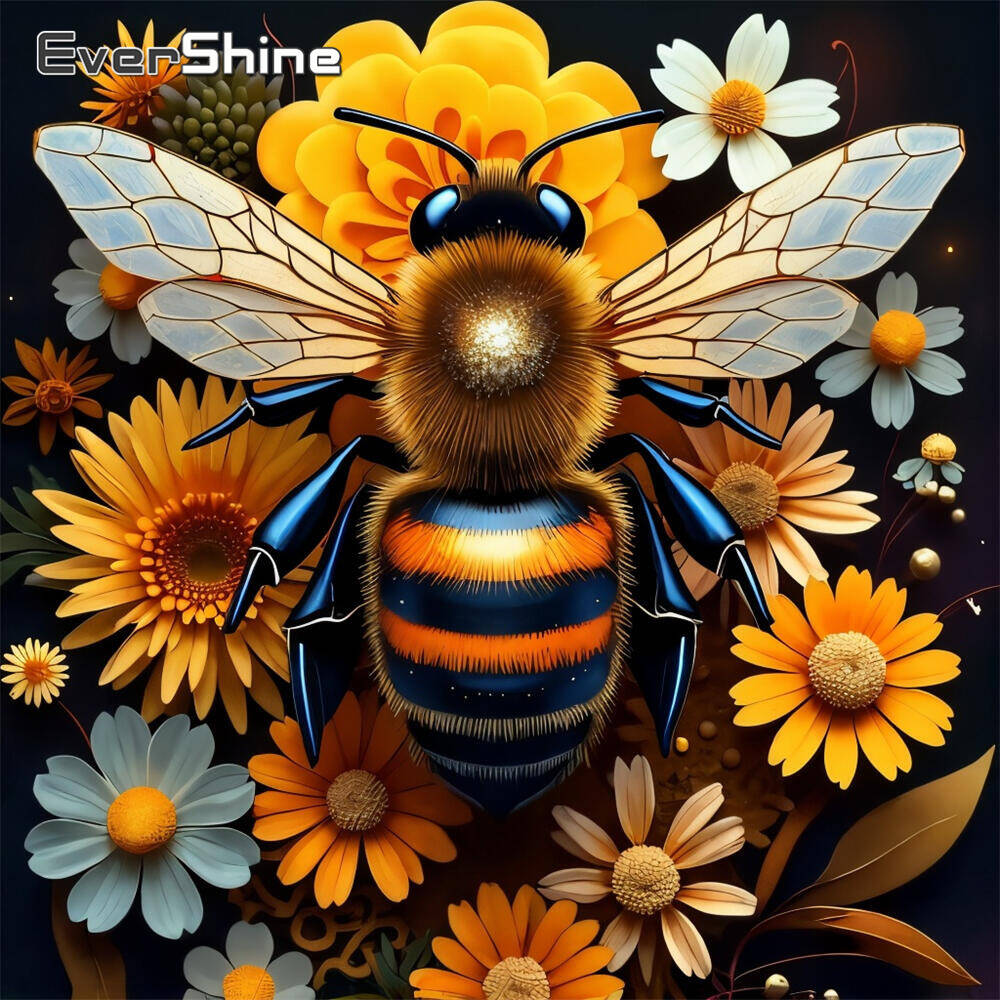 Embroidery Daisy - Evershine 5D DIY Diamond Embroidery honeybee
