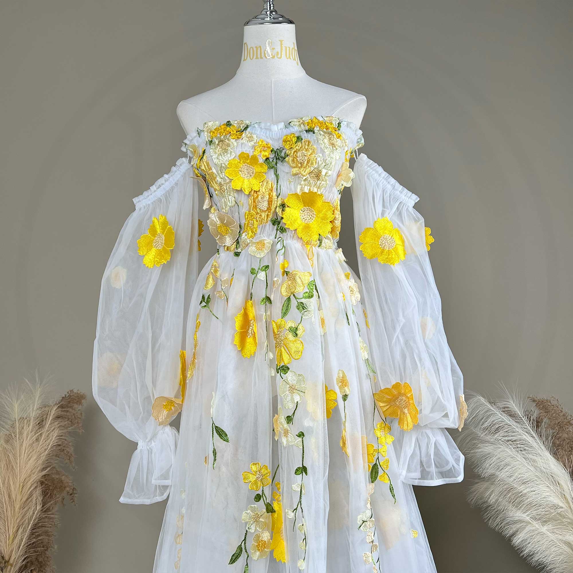 Don&Judy Colorful Organza Off- - Embroidery Daisy ulasan dan harga