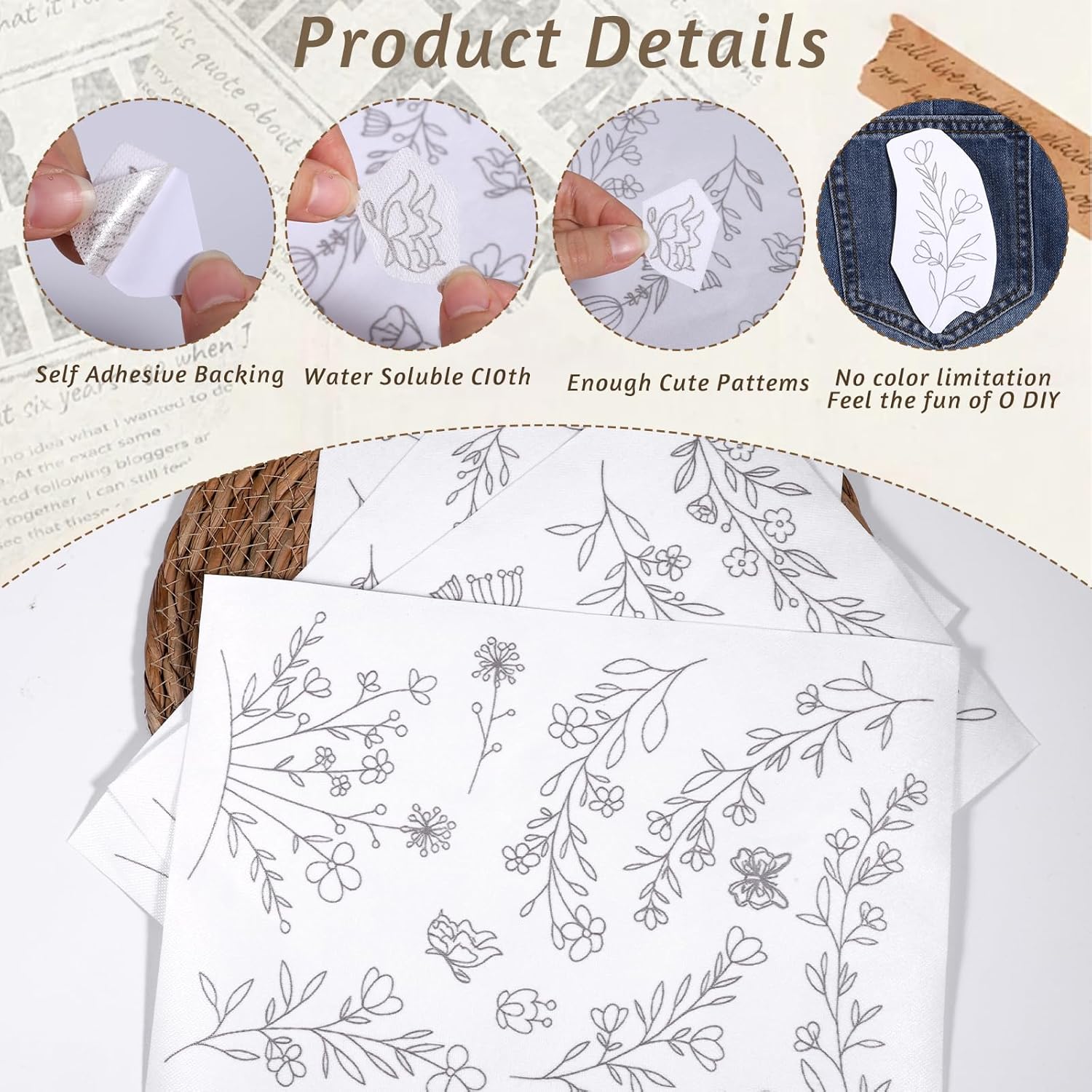 Stick & Stitch Water Soluble E - Embroidery Daisy ulasan dan harga