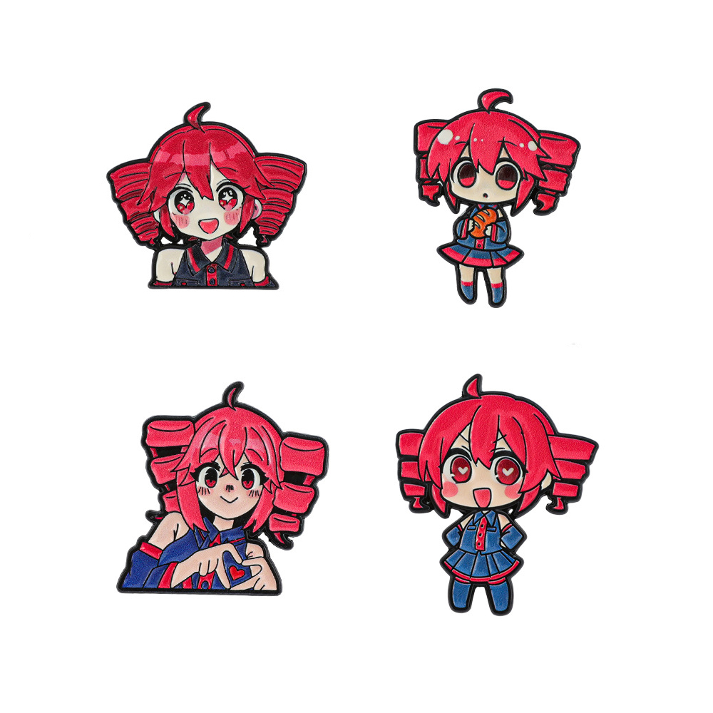 4pcs Anime Cute Cartoon Brooch - Embroidery Reddit ulasan dan harga