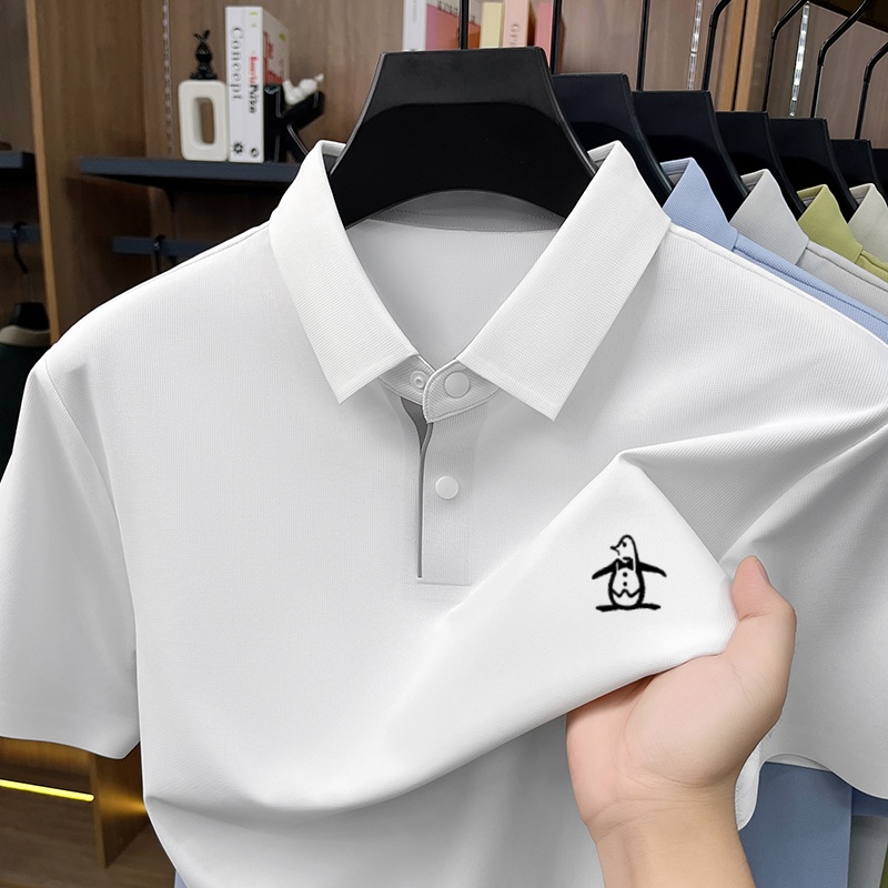 Ice Silk Men's Cooling Polo Sh - Embroidery Premium ulasan dan harga