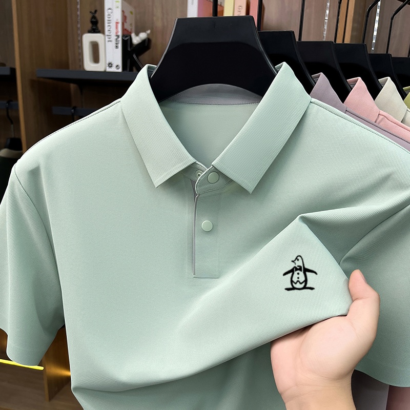 Ice Silk Men's Cooling Polo Sh - Embroidery Premium ulasan dan harga