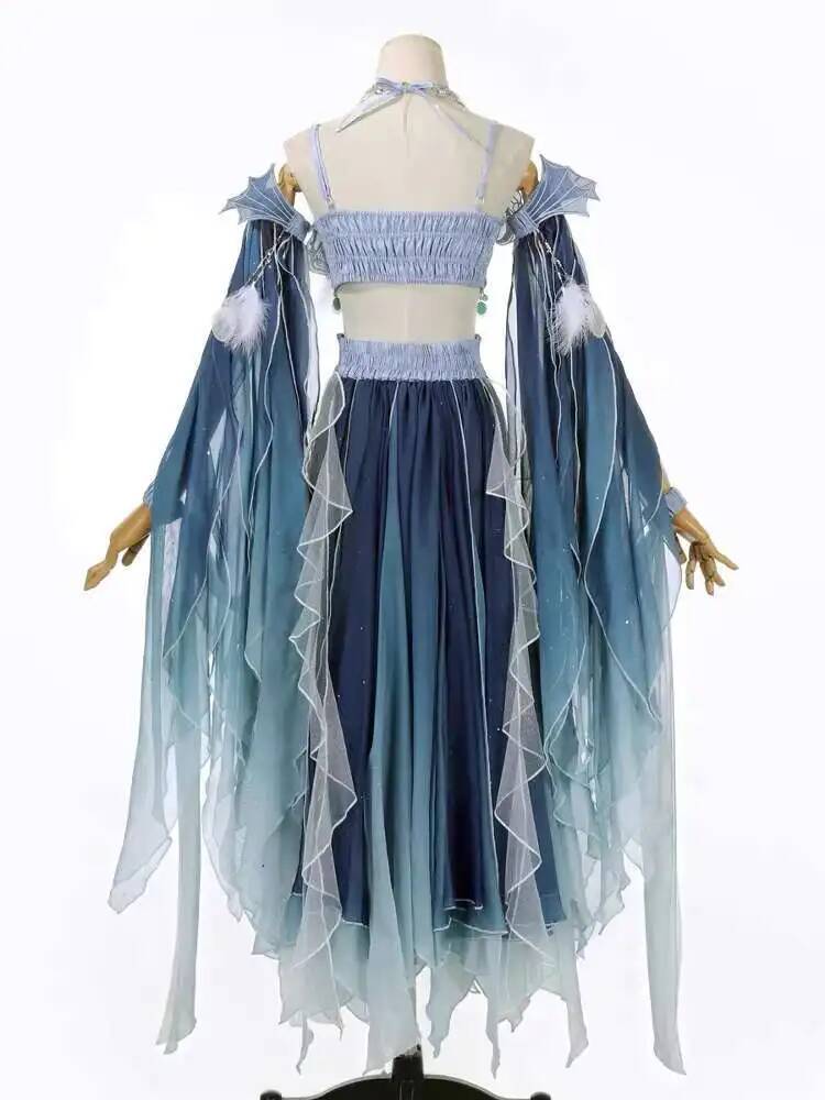 Exotic Blue Dress Heavy Embroi - Embroidery Style ulasan dan harga