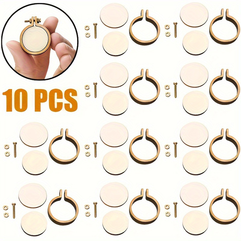 10pcs Mini Wooden Embroidery H - Embroidery Hoop ulasan dan harga