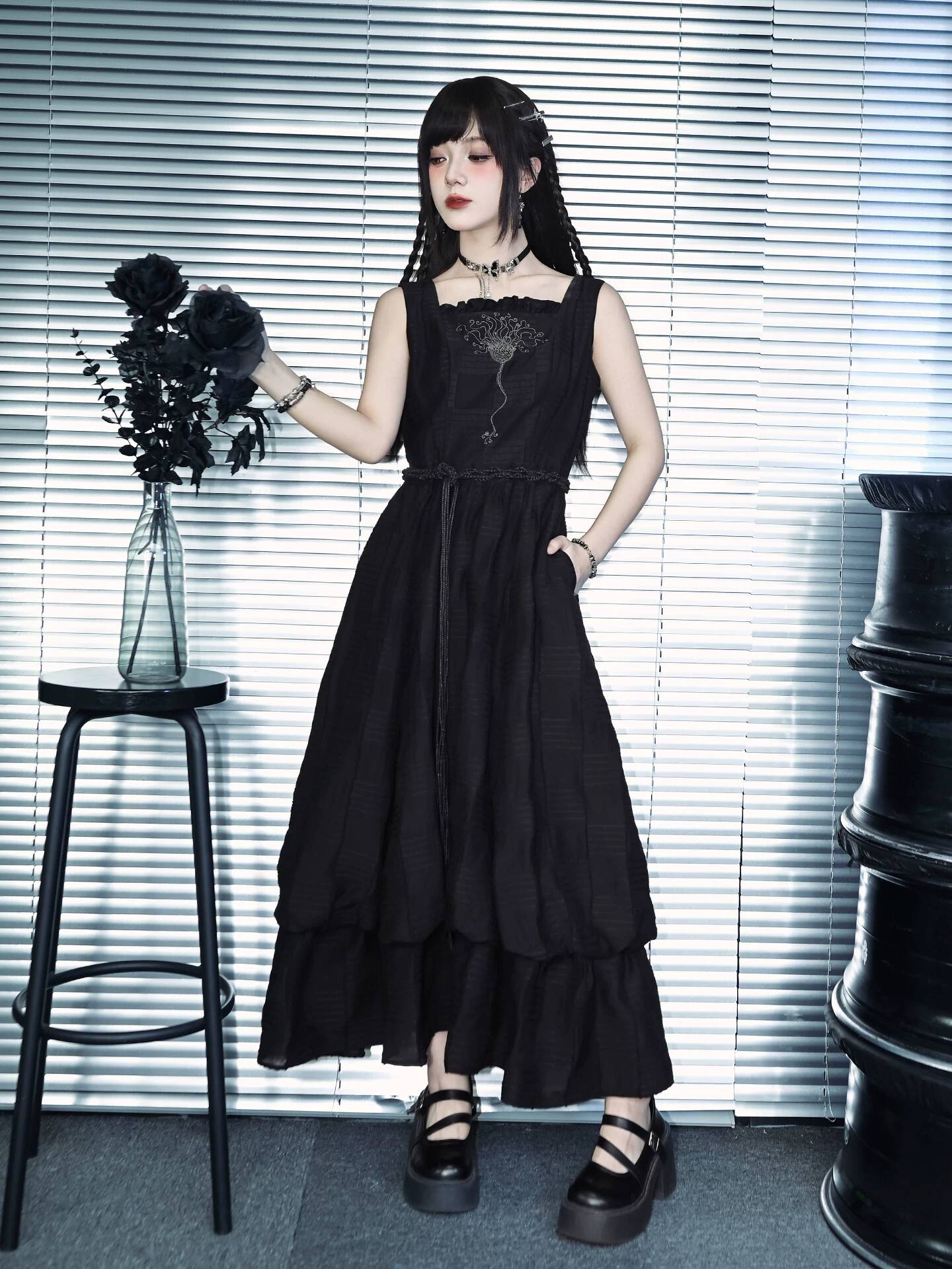 New Crinoid Embroidery Black D - Embroidery Cotton ulasan dan harga
