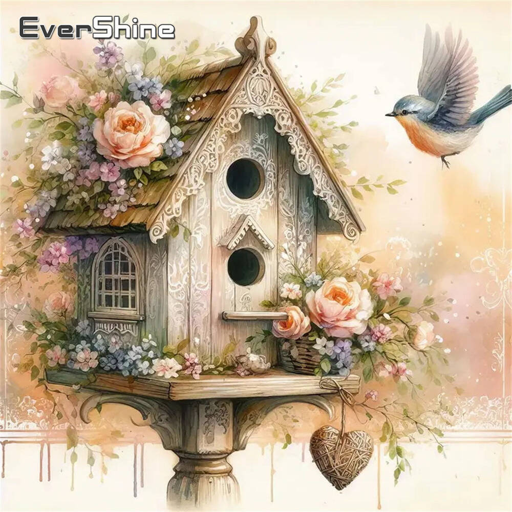 Evershine Bird House Diamond E - Embroidery Daisy ulasan dan harga