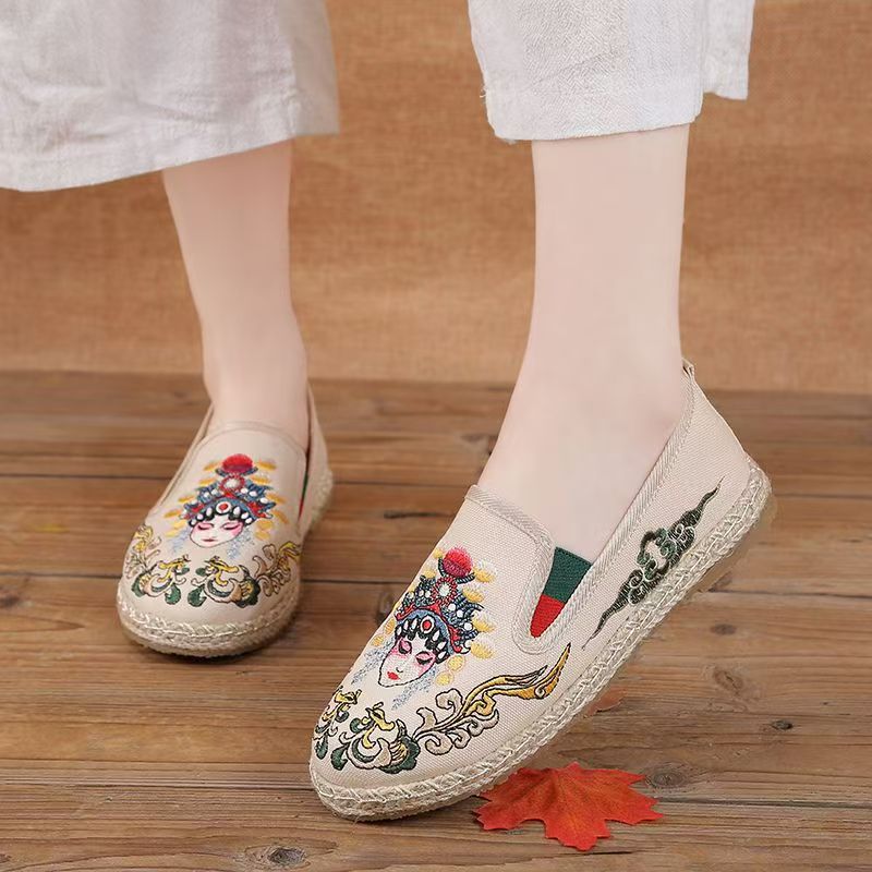 Women Flat Sole Embroidered Cl - Embroidery Style ulasan dan harga