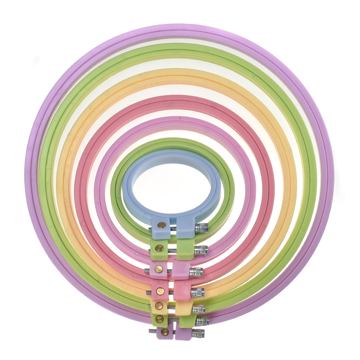 1/7pcs 7-25cm Plastic Embroide - Embroidery Hoop ulasan dan harga