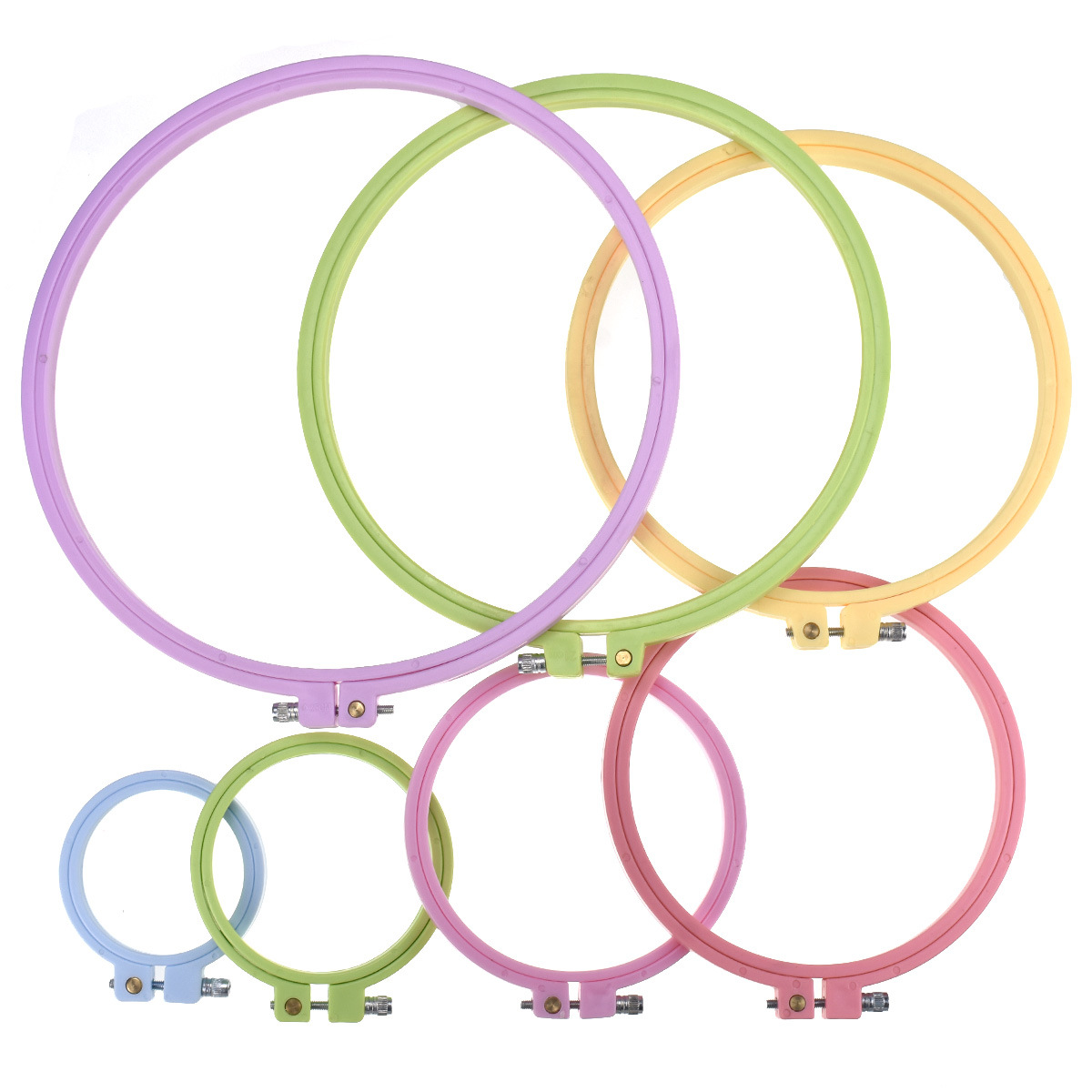 1/7pcs 7-25cm Plastic Embroide - Embroidery Hoop ulasan dan harga