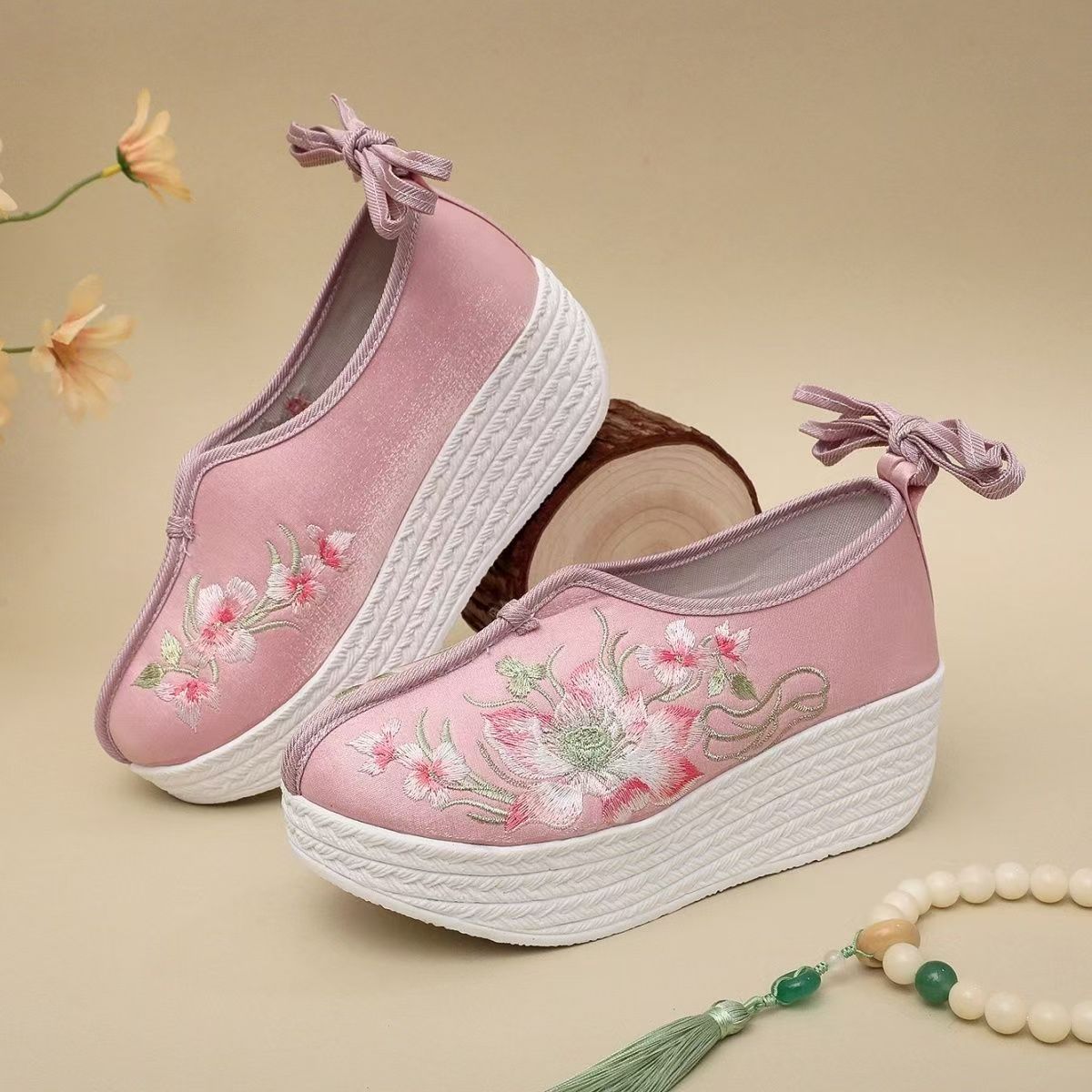 Woman Ethnic Style Wedges Embr - Embroidery Style ulasan dan harga