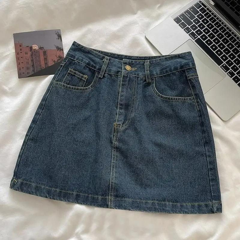 Y2K Denim Skirt Set: Vintage J - Embroidery Style ulasan dan harga