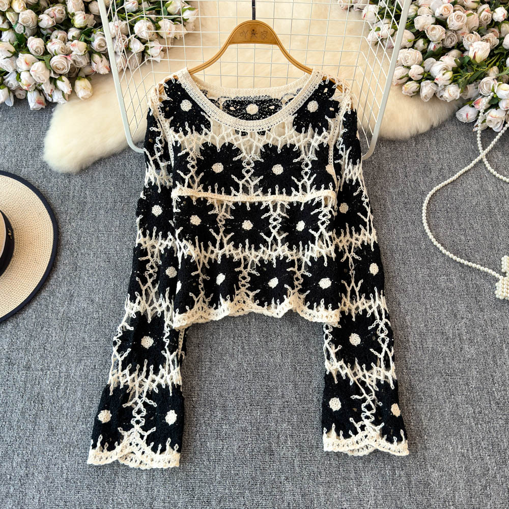 Floral Crochet Top for Women L - Embroidery Daisy ulasan dan harga