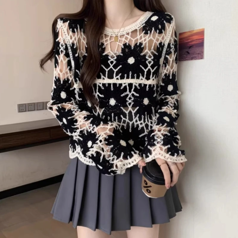 Floral Crochet Top for Women L - Embroidery Daisy ulasan dan harga