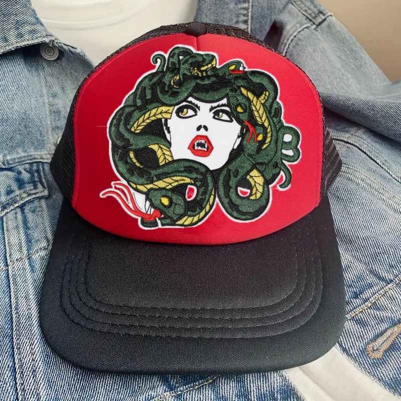 1PC Snake & Girl Cartoon Anime - Embroidery Hat Machine ulasan dan harga