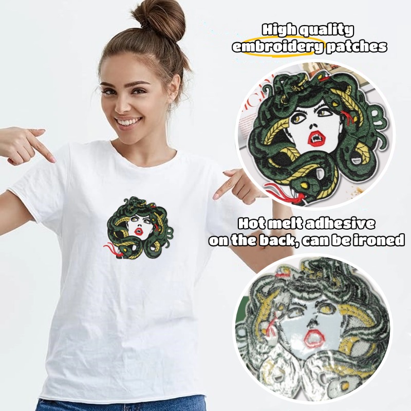1PC Snake & Girl Cartoon Anime - Embroidery Hat Machine ulasan dan harga
