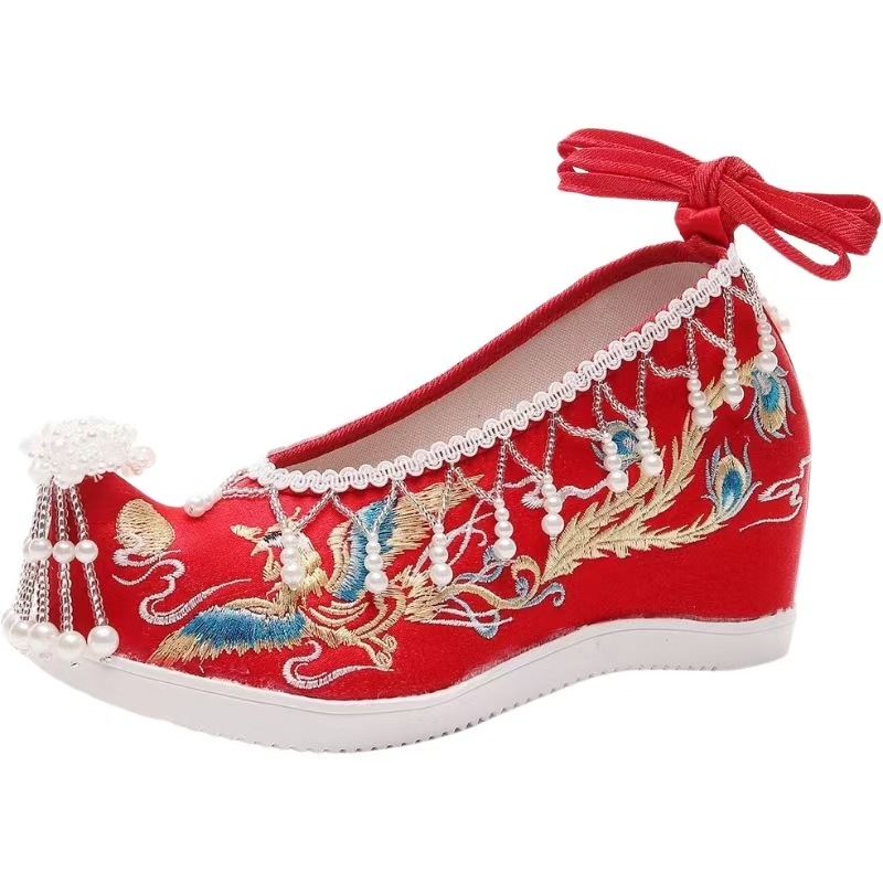 Women New Red Embroidered Wedd - Embroidery Style ulasan dan harga